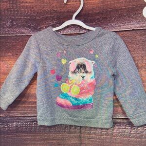 Gray Kids Shirt with Cat Design